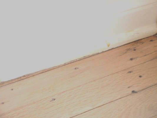 Nail holes darkened by rust